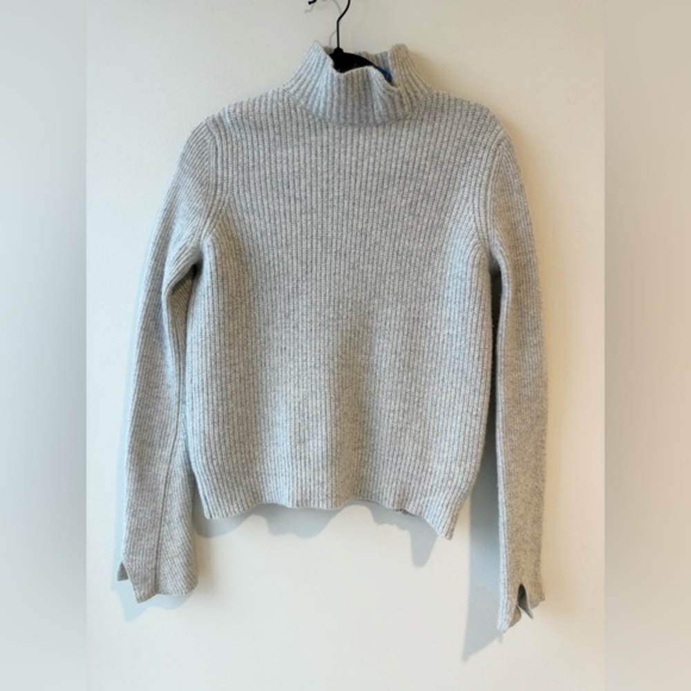 Proenza Schouler Cashmere Blend Grey Knit Mock Neck Sweater